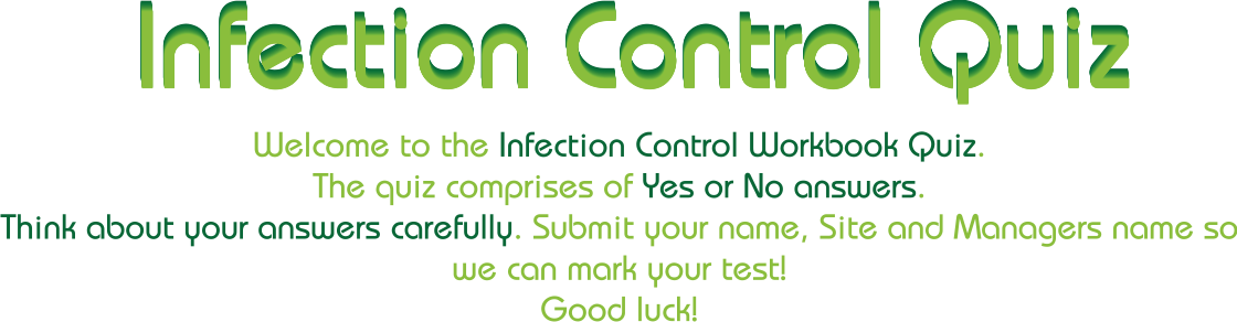 Infection Control Workbook - Quiz! | Eces.co.uk